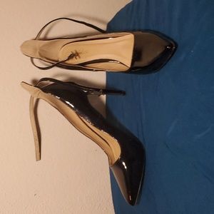 Black patent heels